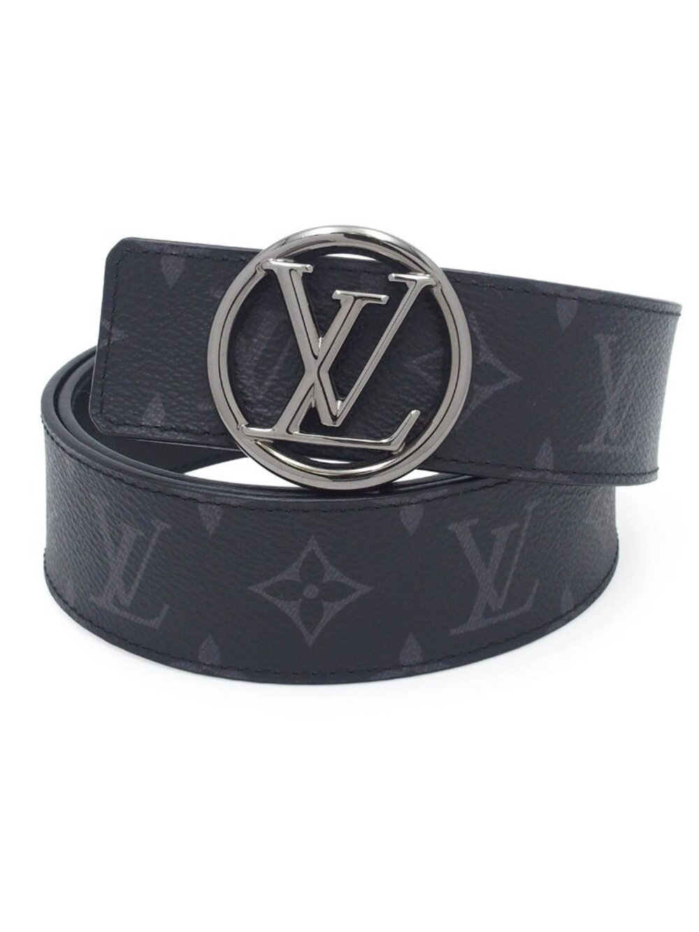 Louis Vuitton Ceinture LV Circle Black Monogram Eclipse Reversible Belt 85/34
